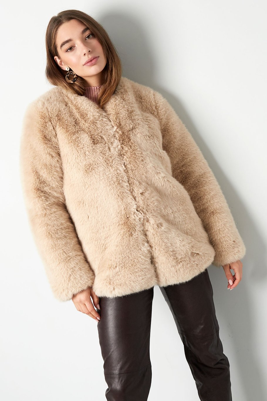 Faux fur coat - dark blue Picture4